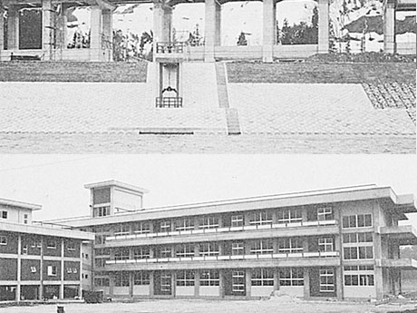 昭和48年当時の工場と社屋の写真